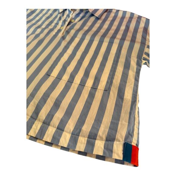 Kule The Keaton Crop Button Down Shirt white & sky blue size small - Picture 11 of 14